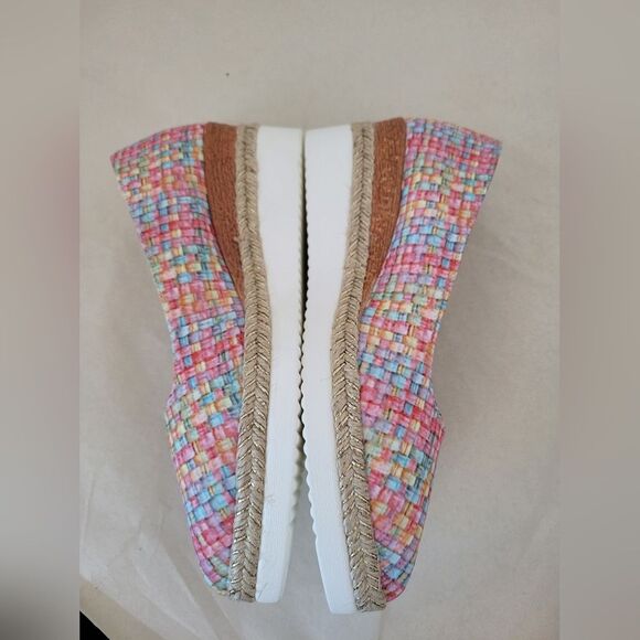 NEW Colorful Mosaic Wedge Heels Pointed Toe Espadrille Artsy Eclectic EU 36 US 6 - Picture 6 of 9